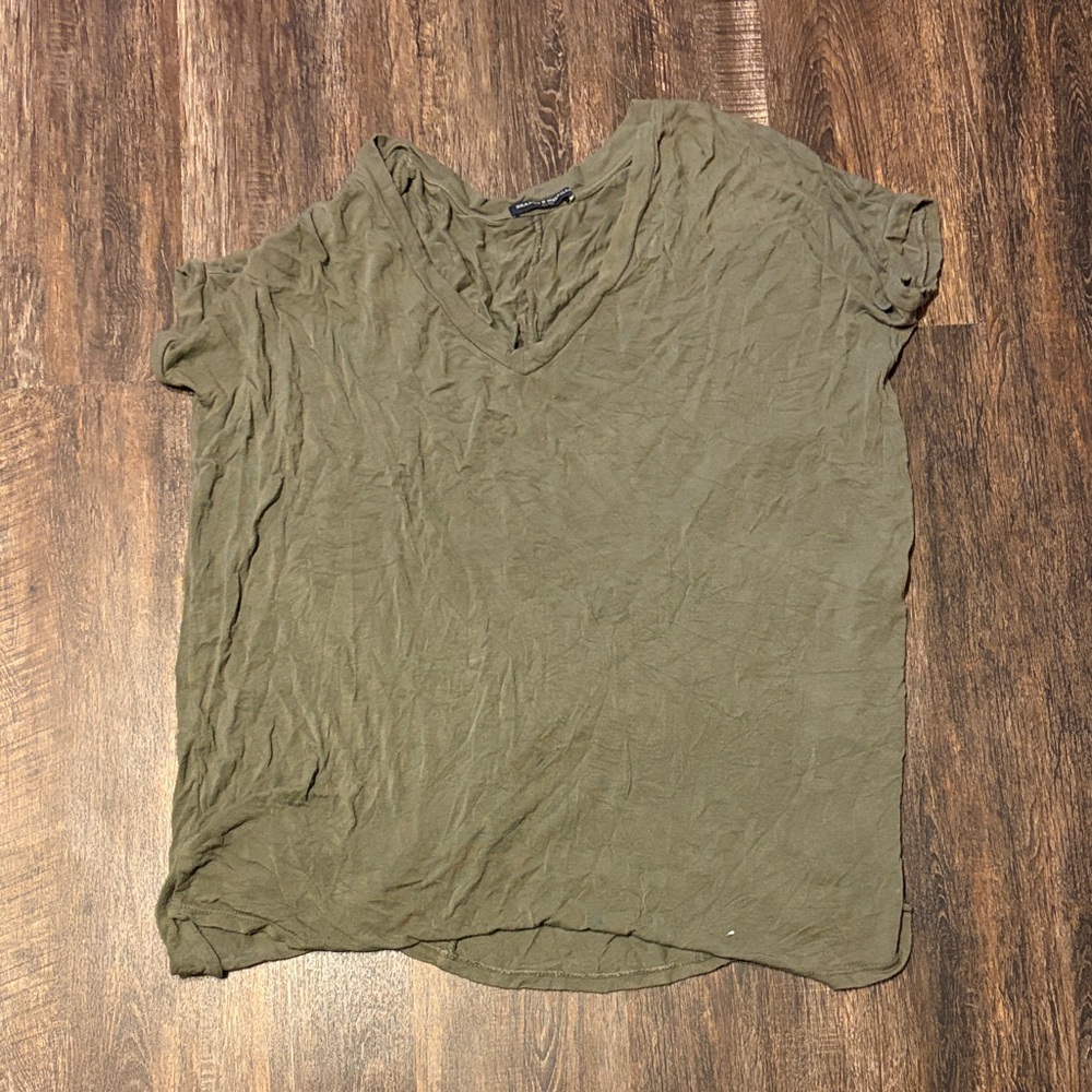 Brandy Melville Green V-Neck Women's Top